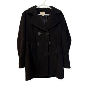 Covington‎ Black Wool Blend Double Breasted Pea Coat Jacket Mens Medium